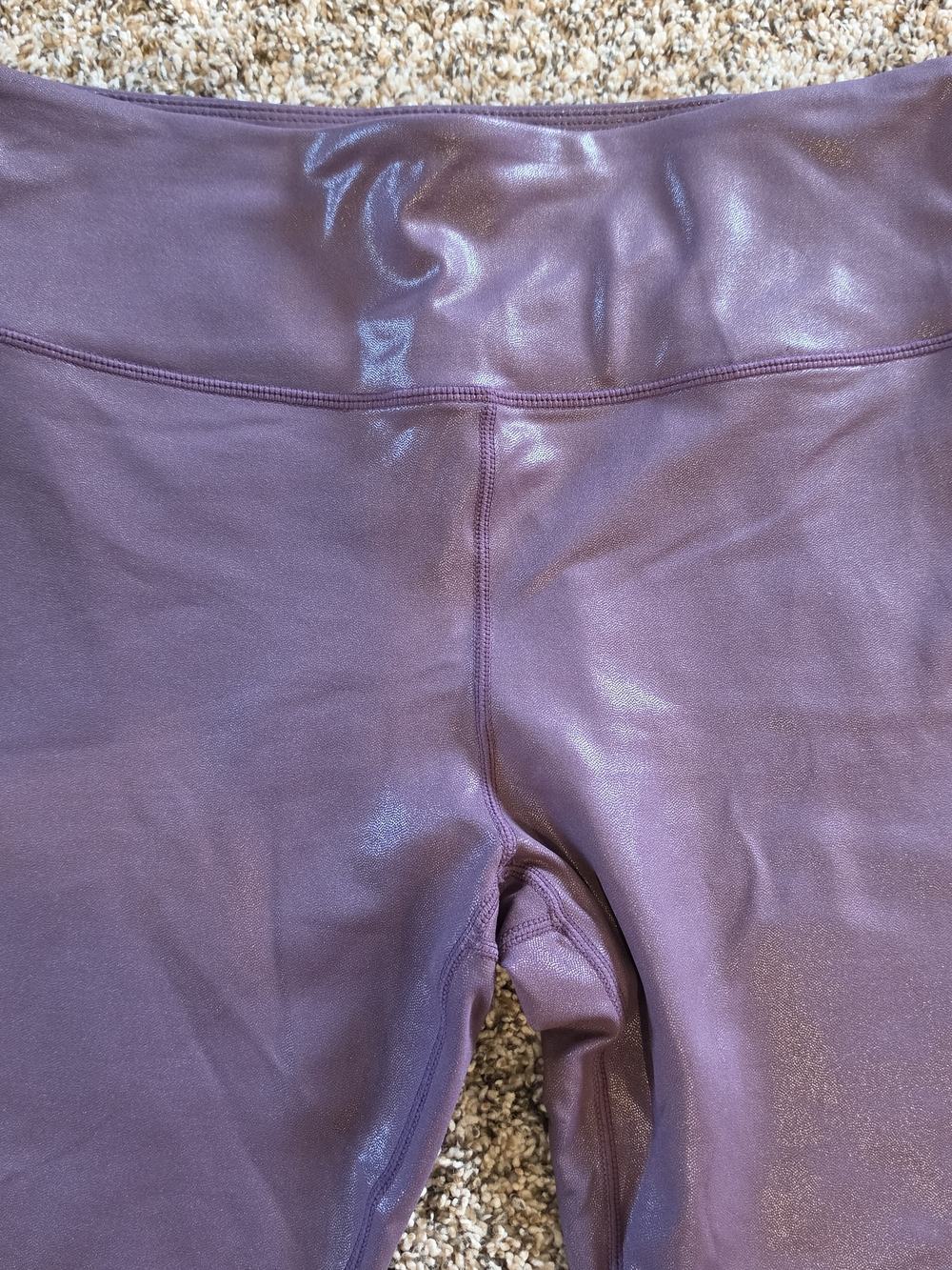 ZYIA Shimmer Plum Ankle Leggings Size 12 - Picture 3 of 6
